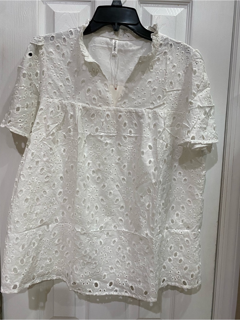 Falechay White Eyelet Cotton Top